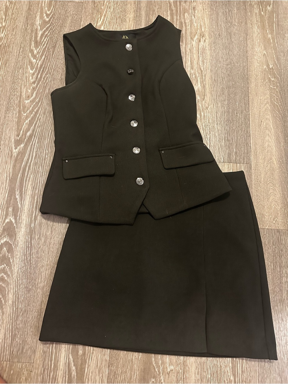the House of Harlow 1960 Tailored Button-Up Vest and Mini Skirt Co-Ord